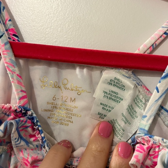 Lilly Pulitzer Pink and Blue Swimsuit Size 9-12mo - Picture 3 of 8